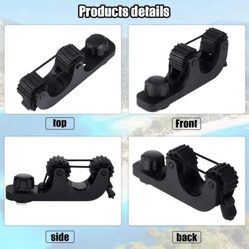 Miniatura 4 de Geelin Soporte para remo de kayak, accesorios de montaje en pista, soporte de remo estándar de pesca, soporte de remo de kayak para barra