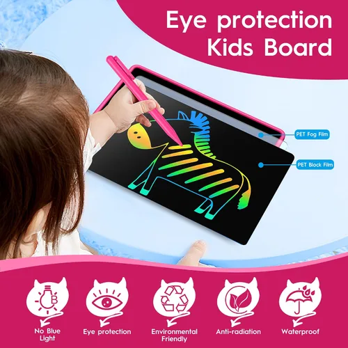 Miniatura 4 de Tableta de escritura LCD de 15 pulgadas para niños, tablero de dibujo colorido y juguetes educativos, regalos para niñas de 3 a 8 años, tablero