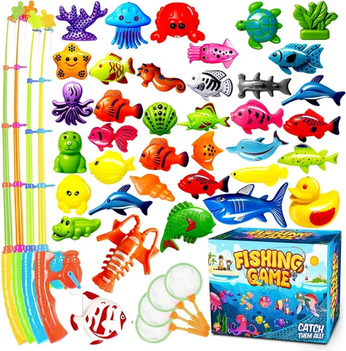 Miniatura 8 de Goody King Juego de pesca magnético, juguetes de piscina para niños, mesa de agua para interiores y exteriores, juguetes de fiesta de carnaval