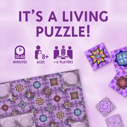 Miniatura 2 de Calliope Games - Juego de mesa de estrategia de colocación de piezas de caleidoscopio de cuatro esquinas con patrón a juego para juegos familiares