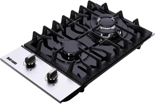 Miniatura 3 de Placa de cocina de gas de 12 pulgadas, estufa de gas de acero inoxidable incorporada de 2 quemadores, estufa de gas convertible GLPG/NG, encimera