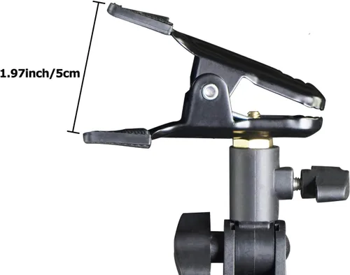 Miniatura 4 de WELLAMKING - 2 soportes para reflector de estudio fotográfico, soporte de abrazadera de metal resistente de rotación de 180 grados con adaptador