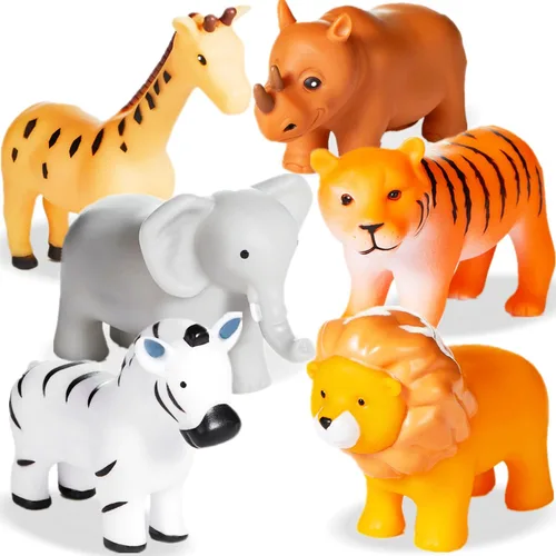Juguetes de baño XY-WQ sin agujeros, para bebés de 6-12 meses y niños pequeños de 1-3 años, juguetes de bañera sin agujeros (animales, 6 piezas con