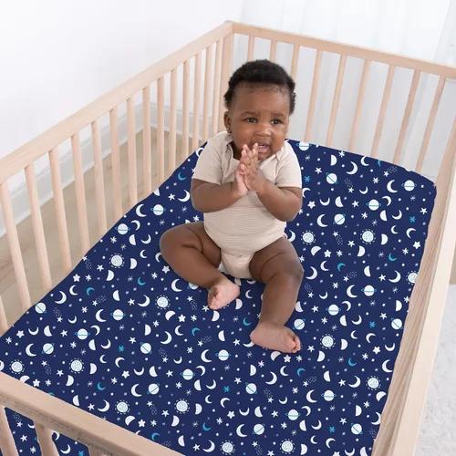 Miniatura 5 de The Peanutshell Sábanas para cuna de bebé, paquete de 4 unidades para niña o niño, suaves, ovaladas y ajustadas, sábana para cuna para bebé niña