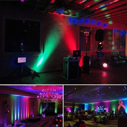 Miniatura 3 de MOSFiATA Paquete de 4 luces Par, RGB 36 luces LED de escenario activadas por sonido, control DMX, 7 modos de iluminación vertical con control