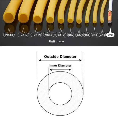Miniatura 3 de 1~10M Yellow Latex Rubber Hoses IDxOD 1.6~10mm High Resilient Tube for Slingshot Catapult Elastic Band(1 meter,ID 3mm x OD 6mm)