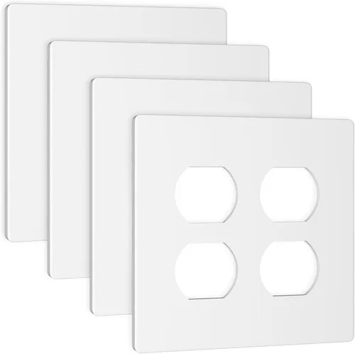 Miniatura 10 de Placas decorativas de pared sin tornillos de 1 gang, cubierta de placa frontal termoplástica irrompible de tamaño estándar para interruptor de En