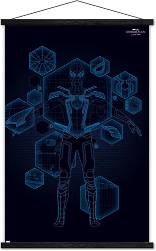 Miniatura 8 de Trends International Marvel Spider-Man: No Way Home - Póster técnico de pared, 22.4 pulgadas de largo x 14.7 pulgadas, versión enmarcada de madera