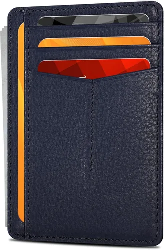 Miniatura 26 de Carteras de cuero Oak Leathers, delgadas y minimalistas con bloqueo RFID, tarjetero de bolsillo frontal para hombres y mujeres, Desnudo