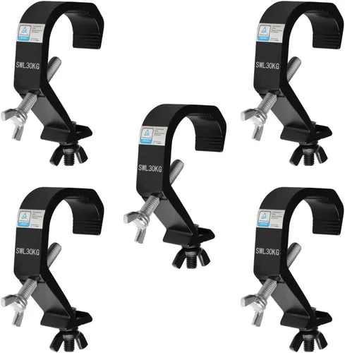 heneng 5 abrazaderas C para tubo de 1.18 a 2 pulgadas, abrazaderas de luz de escenario para iluminación de DJ, carga máxima de 66 libras,