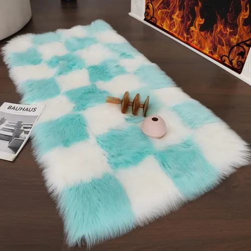 Miniatura 12 de Alfombra de piel sintética de 2 x 6 pies, color beige, lavable a máquina, súper suave, esponjosa, alfombra de piel de oveja mullida para dormitorio
