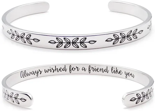 Miniatura 18 de Dczosily Pulseras inspiradoras para mujer, de acero inoxidable, pulseras motivacionales, regalos personalizados para mejores amigas