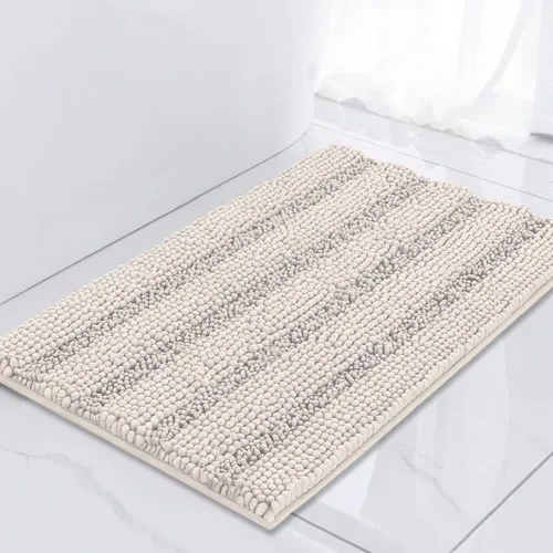 Miniatura 111 de Turquoize Alfombras de Baño de Chenilla Peludas Alfombra de Baño Antideslizante Gruesas Alfombras Peludas para Baño Chenilla Juego de Alfombra