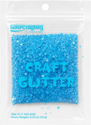 Miniatura 8 de Sourcingbay Stars Glitter 3mm Glow in The Dark Blue Star Glitter PVC Luminous Resin Craft Glitter for Nail Art Makeup Party Decoration UV Reactive
