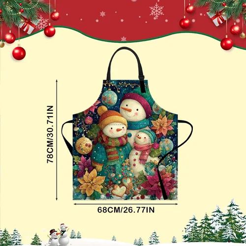 Miniatura 3 de Nuxovilar Delantales para mujer con bolsillos, 26.77 x 30.7 pulgadas, ideal para cocinar, hornear, reuniones de Navidad