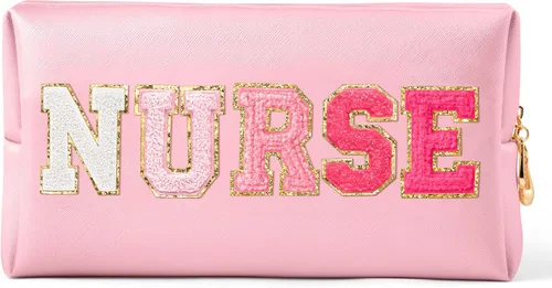 Miniatura 13 de CY2SIDE Bolsa de maquillaje con parche de letras coloridas, Negro, Enfermera-withe