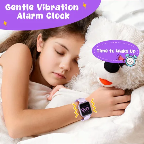 Miniatura 6 de Relojes digitales para niños y niñas, reloj deportivo con rastreador de fitness, podómetro, alarmas, cronómetro, no necesita aplicación, reloj