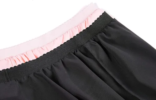 Miniatura 4 de Domusgo Girls Ballet Dance Chiffon Skirt Pull On Ballerina Dancewear for 2-12 Years Old Kids Competition Party Pink Black