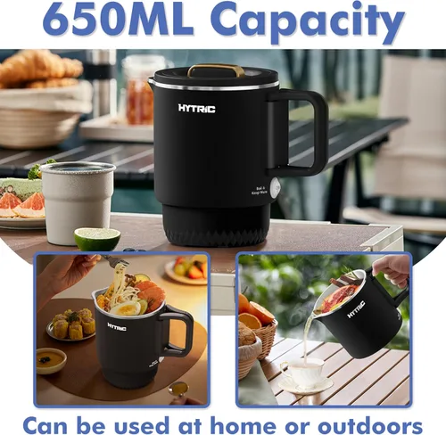 Miniatura 4 de HYTRIC Hervidor Eléctrico de Viaje, Hervidor Pequeño Plegable de 650ML, Hervidor de Agua Portátil con Control de Energía Dual, Hervidor de Acero