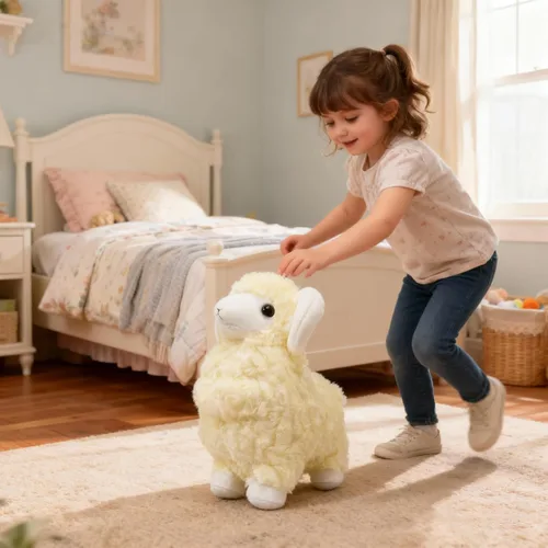 Miniatura 5 de Peluche de oveja de peluche adorable y esponjoso, súper suave y lindo, muñeca de cordero, regalos bonitos para niños y niñas, regalo para cumpleaños