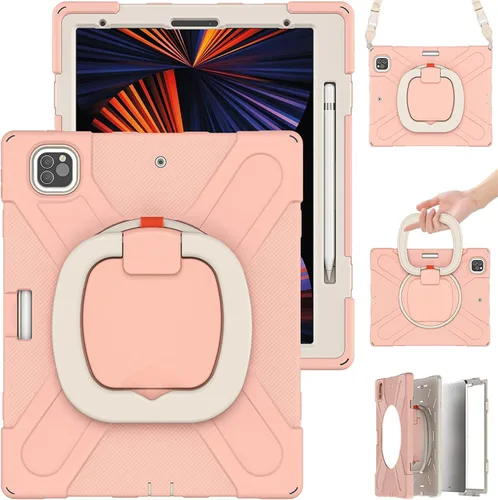 Miniatura 29 de Funda para iPad Air de 3ª generación – Funda resistente para niños con soporte giratorio, soporte para lápices y correa de transporte para iPad