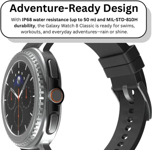 Miniatura 8 de Samsung Galaxy Watch 8 Classic 1.811 in, bisel giratorio Reloj inteligente AI con AMOLED de 1.34 pulgadas, Wi-Fi, Bluetooth, rastreador de Negro