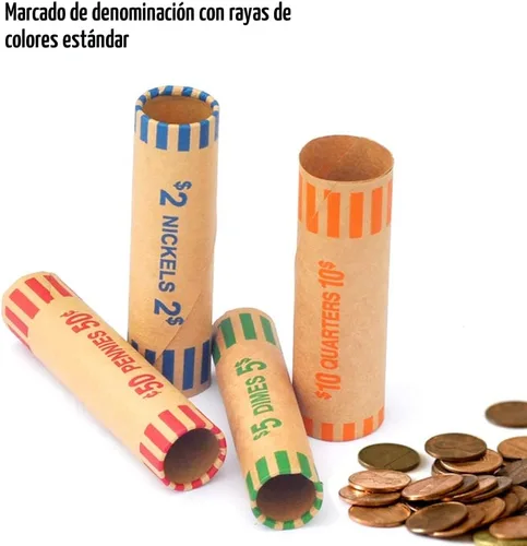 Miniatura 3 de Surtido de rollo preformado de monedas, 25 centavos, 10 centavos, 5 centavos y 1 centavo de dólar