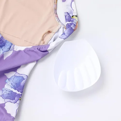 Miniatura 41 de AFAVOM Leotardos de ballet para mujeres adultas con estampado de flores de mariposa sin espalda, leotardos de gimnasia con brasier y prácticas