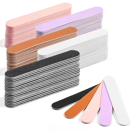 Miniatura 14 de Makartt Lima de uñas, tablas de esmeril de grano 100/180 para uñas, kit profesional de limas de doble cara lavables para lima de uñas media y suave