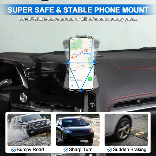 Miniatura 4 de Daeiclru Soporte de teléfono para automóvil compatible con Chevrolet Corvette C8 2020-2025, soporte para teléfono móvil para pantalla de navegación