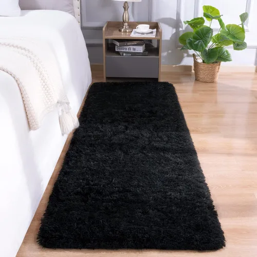 Miniatura 29 de DETUM Alfombra pequeña de 2 x 3 pies para dormitorio, Kicthen entrada, pasillo, lavable, antideslizante, color borgoña, alfombras de felpa