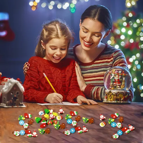 Miniatura 6 de 150 piezas de borradores de Navidad para niños, lindos borradores de animales pequeños a granel para escritorio de niños, mascotas, borradores