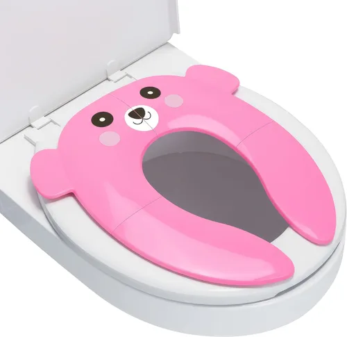 Miniatura 10 de Asiento de orinal portátil para viajes de niños pequeños - Funda de asiento de inodoro plegable antideslizante para entrenamiento de ir al baño