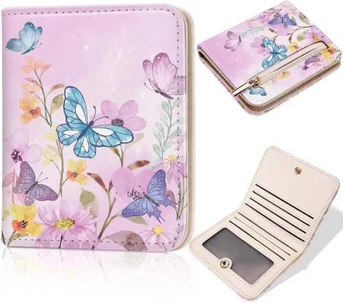 Miniatura 18 de Toughergun Billetera para Mujeres con Bloqueo RFID, Pequeña, Compacta, Bifold de Cuero de Lujo, Billetera de Bolsillo para Damas, Mini Monedero