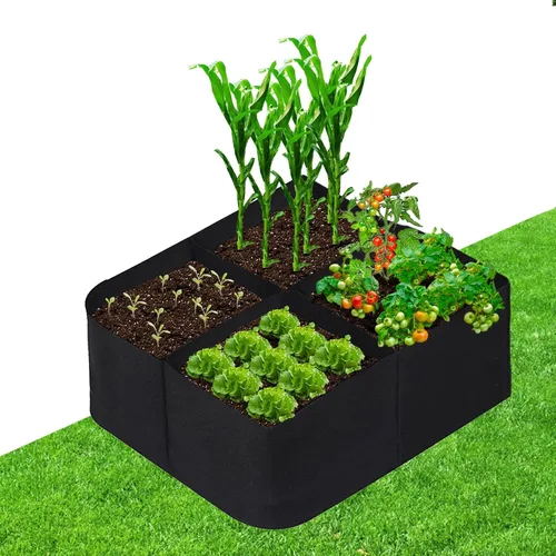 Miniatura 9 de CJGQ Cama de jardín elevada de tela, bolsas de cultivo de plantas de 128 galones, 8 rejillas, 3 x 6 pies, macetas elevadas para cultivar verduras