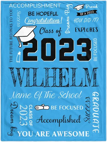 Miniatura 19 de Manta de graduación personalizada, regalos de graduación 2023, clase de graduación de 2023 con nombre de la universidad, manta de regalo