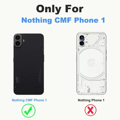 Miniatura 2 de for Nothing CMF Phone 1 - Funda para teléfono y protector de pantalla con bloqueo RFID, ranura para tarjetas, soporte en relieve, para teléfono