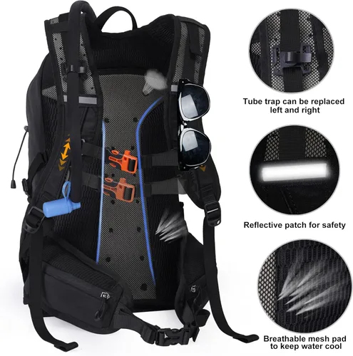Miniatura 4 de Mochila de hidratación de 3 L, mochila de agua para senderismo con cubierta para lluvia, mochila de hidratación con aislamiento para ciclismo