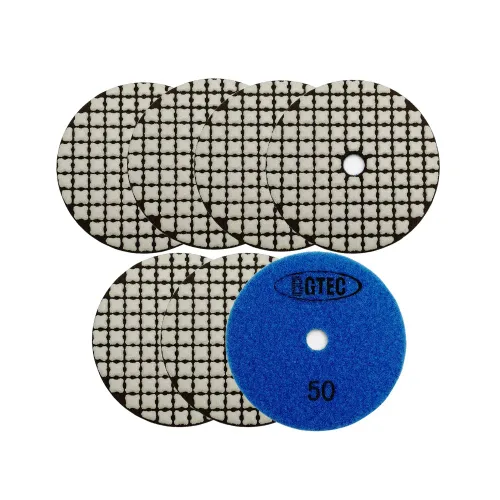 Miniatura 25 de BGTEC Juego de almohadillas de pulido de diamante seco de 4 pulgadas, kit de 8 almohadillas de grano 400 para granito, mármol, piedra de cuarzo
