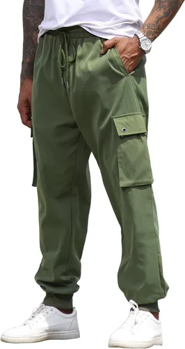 Pantalones deportivos para hombre, pantalones deportivos casuales con cordón en la cintura para entrenamiento, pantalones de senderismo