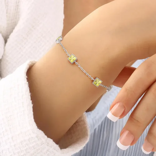 Miniatura 3 de CDE Pulseras de plata de ley 925 con piedra natal para mujer, delicada pulsera de eslabones ajustables para mujer, aniversario, cumpleaños