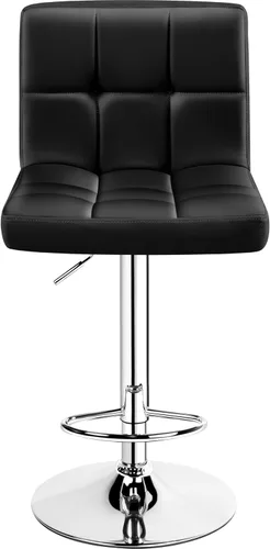 Miniatura 28 de Topeakmart Taburetes de bar modernos de altura ajustable, taburete giratorio de piel sintética, silla trasera de isla de cocina, taburete giratorio