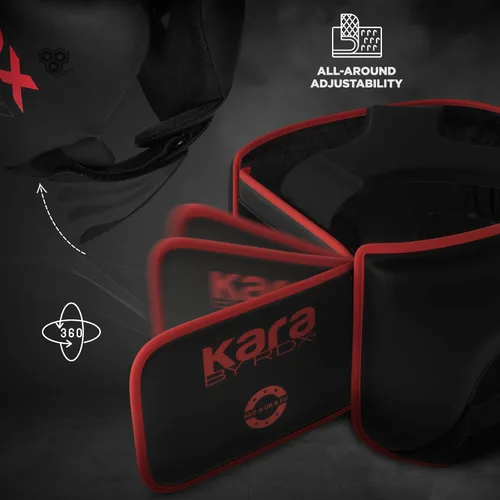 Miniatura 8 de RDX Casco de boxeo, entrenamiento de MMA, Kara acolchado ajustable, casco de Muay Thai, Kickboxing, Sparring, Artes Marciales, Karate, casco de Rojo