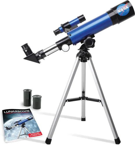 Telescopio Lunar de la NASA para Niños – Aumento de 90x, Incluye Dos Oculares, Trípode de Mesa y Buscador – Telescopio para Niños para Principiantes