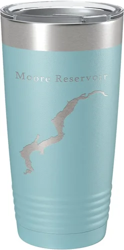 Miniatura 10 de Moore Reservoir Tumbler Lake Map Travel Mug Insulated Laser Engraved Coffee Cup New Hampshire Vermont 20 oz Black