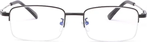 Miniatura 9 de LJIMI - Lentes de lectura presbípicos multienfoque progresivos, bloqueo de luz azul, medio marco, aleación de titanio, sin línea, multifocal
