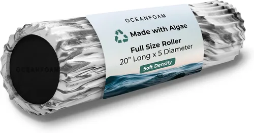 Miniatura 13 de Oceanfoam Soft Tidal Roller (negro y carbón jaspeado) - Rodillo de espuma de baja densidad para terapia física, dolor de espalda, ejercicio