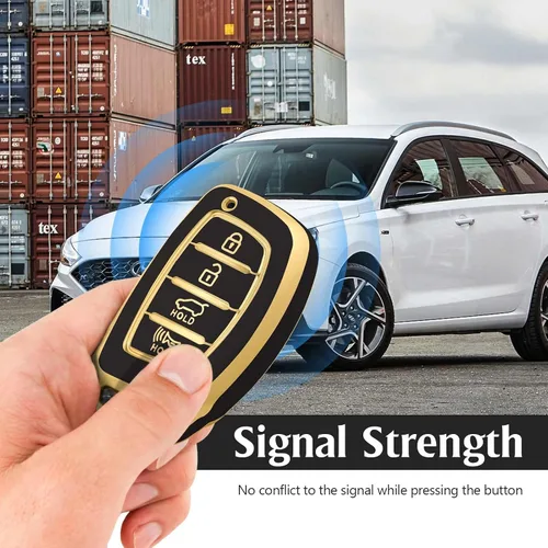 Miniatura 2 de Funda protectora inteligente de termoplástico con 4 botones para llave de Hyundai; funda compatible con los modelos Elantra, Ioniq, Sonata, Tucson