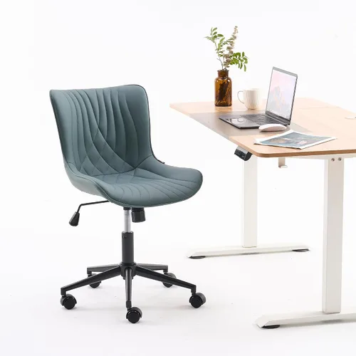 Miniatura 9 de YOUNIKE Silla de Oficina sin Brazos Silla de Escritorio con Ruedas, Silla de Trabajo para Computadora de Oficina en Casa, Silla de Tocador Moderna