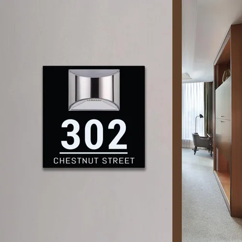 Miniatura 3 de Letrero de dirección solar personalizado, números de casa iluminados para exteriores, números de casa personalizados y señal de dirección, números